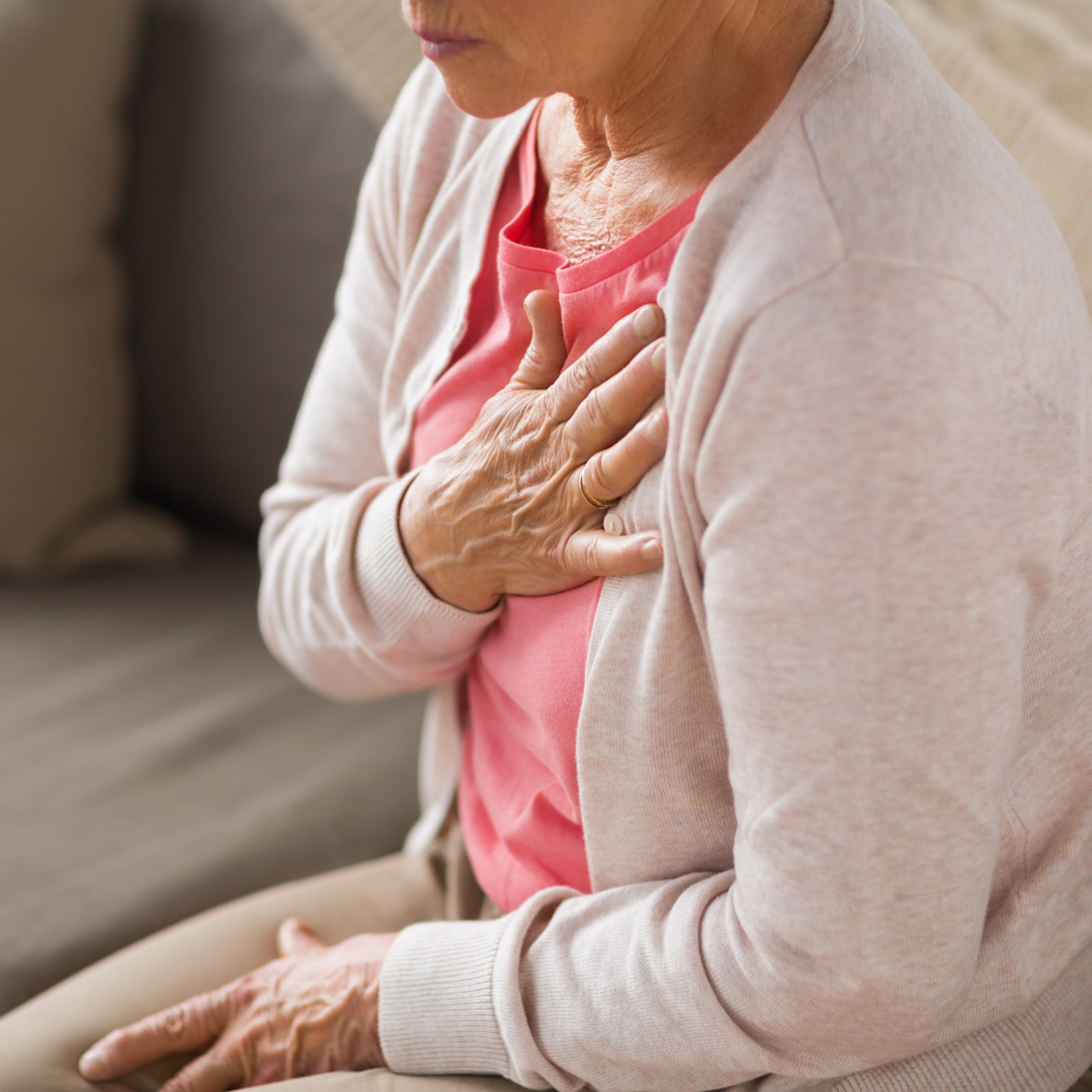 close up of senior woman suffering from heartache